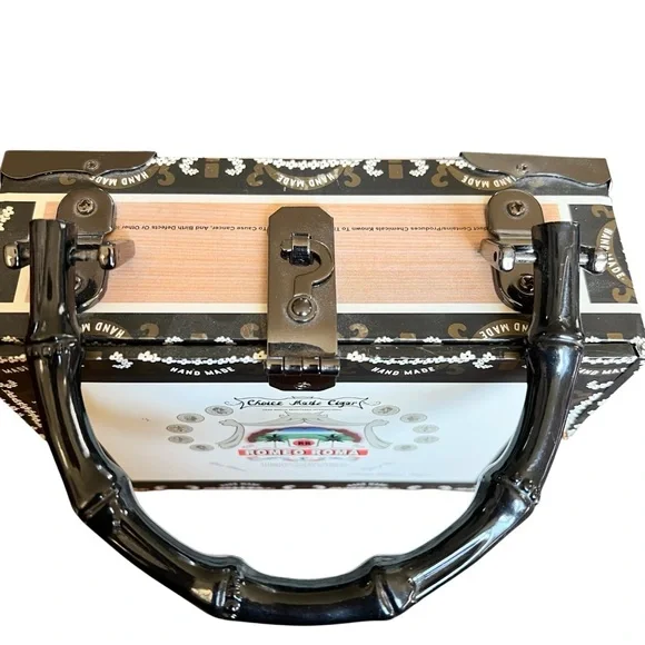 Fashion Cigar Box Bag in Pink and Black NWOT - Picture 6 of 7